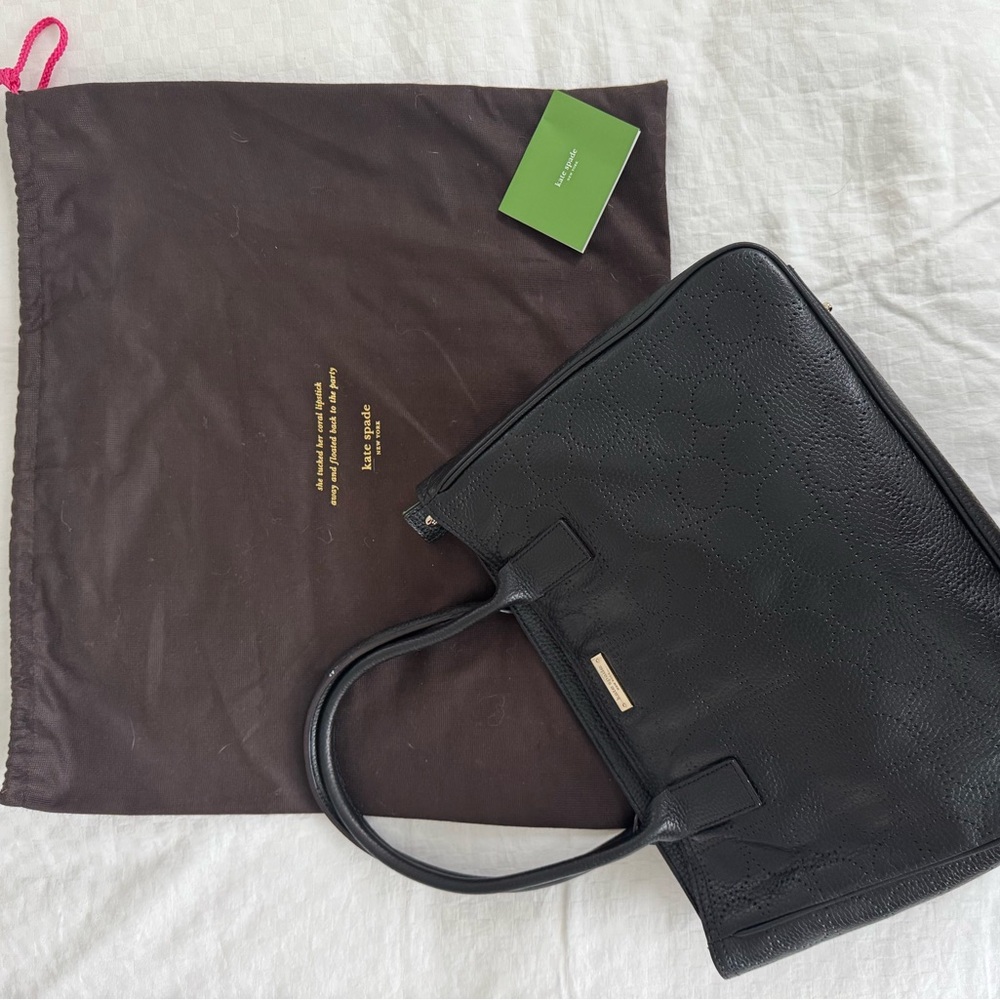 Elegant Black Leather Tote Bag